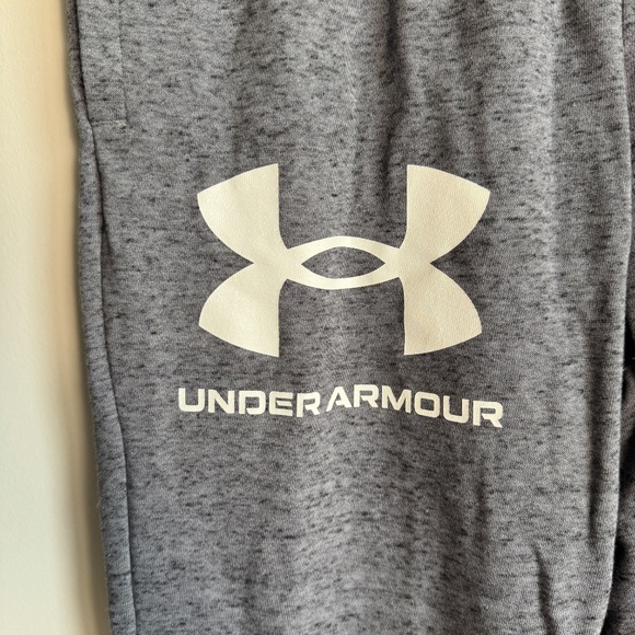 Under Armour Men's Fitted Elastic Waist Pull On Sweatpants Gray Medium Athletic - Picture 4 of 14